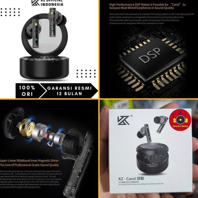 HARGA DISC - TWS KZ Carol ANC 55db 6Mics AI Hifi Earbuds wireless Bluetooth