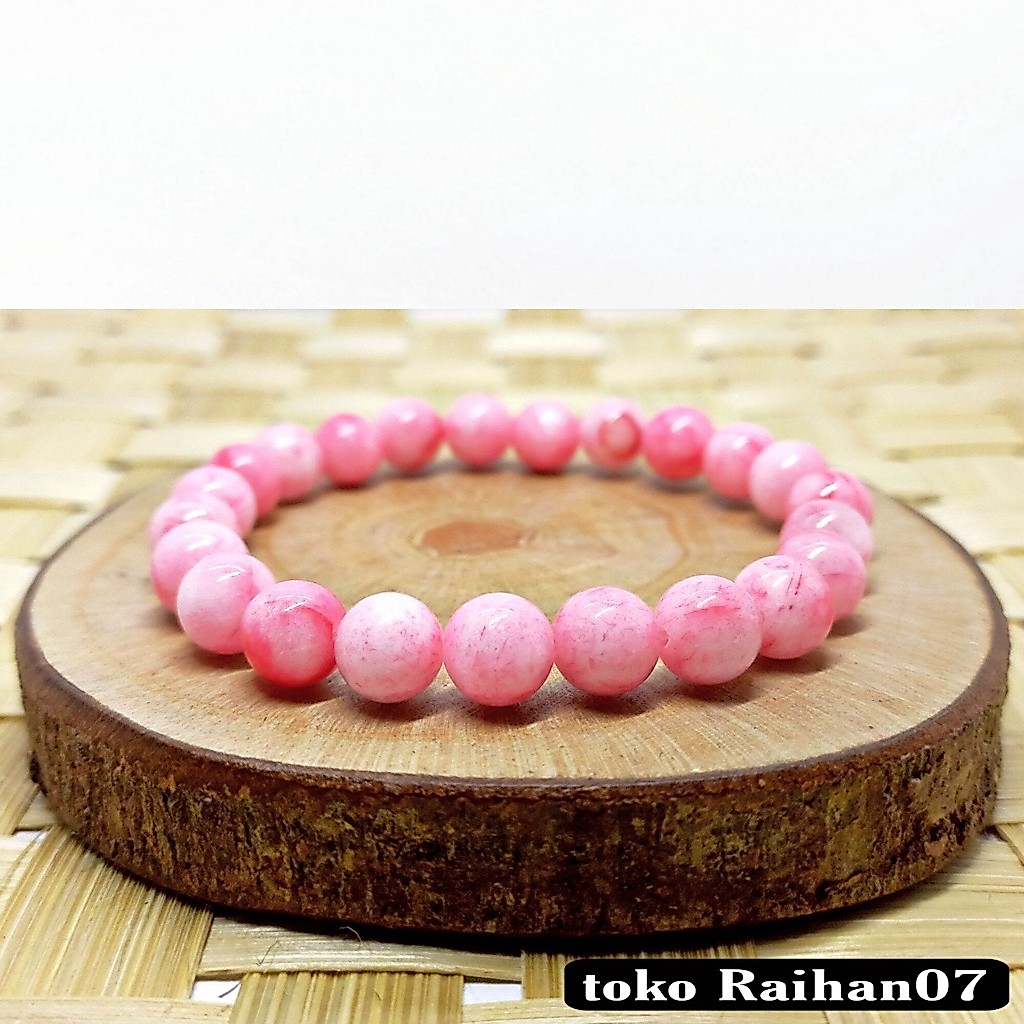 GELANG BATU GIOK PINK