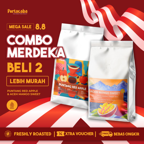 Portacaba Combo Merdeka Arabika Aceh & Puntang Red Apple Hemat 2x200gr