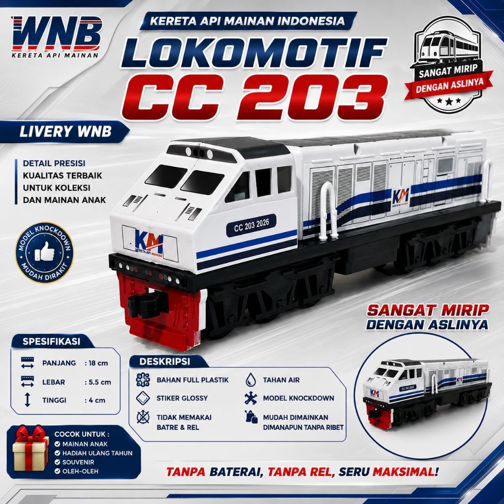 kereta miniatur lokomotif Livery WNB CC 203