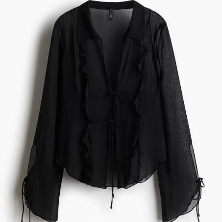 HM tie-detail chiffon blouse NEW