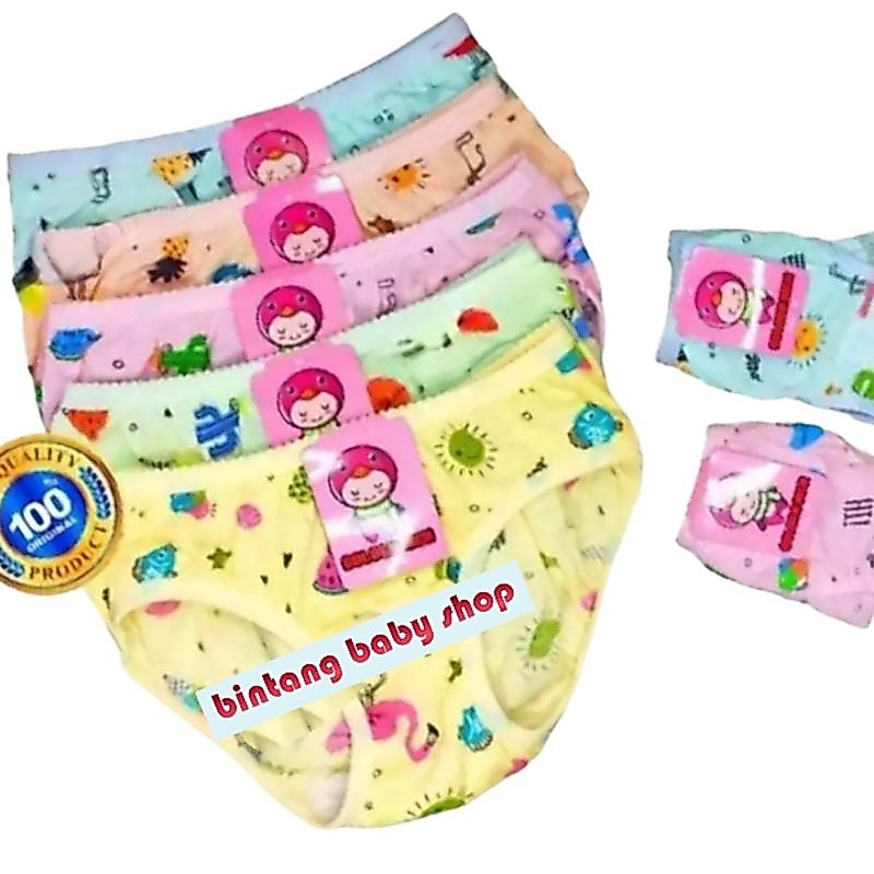 GOLDEN NICK 6 Pcs Celana Dalam Anak Perempuan Motif Ukuran M-L-XL