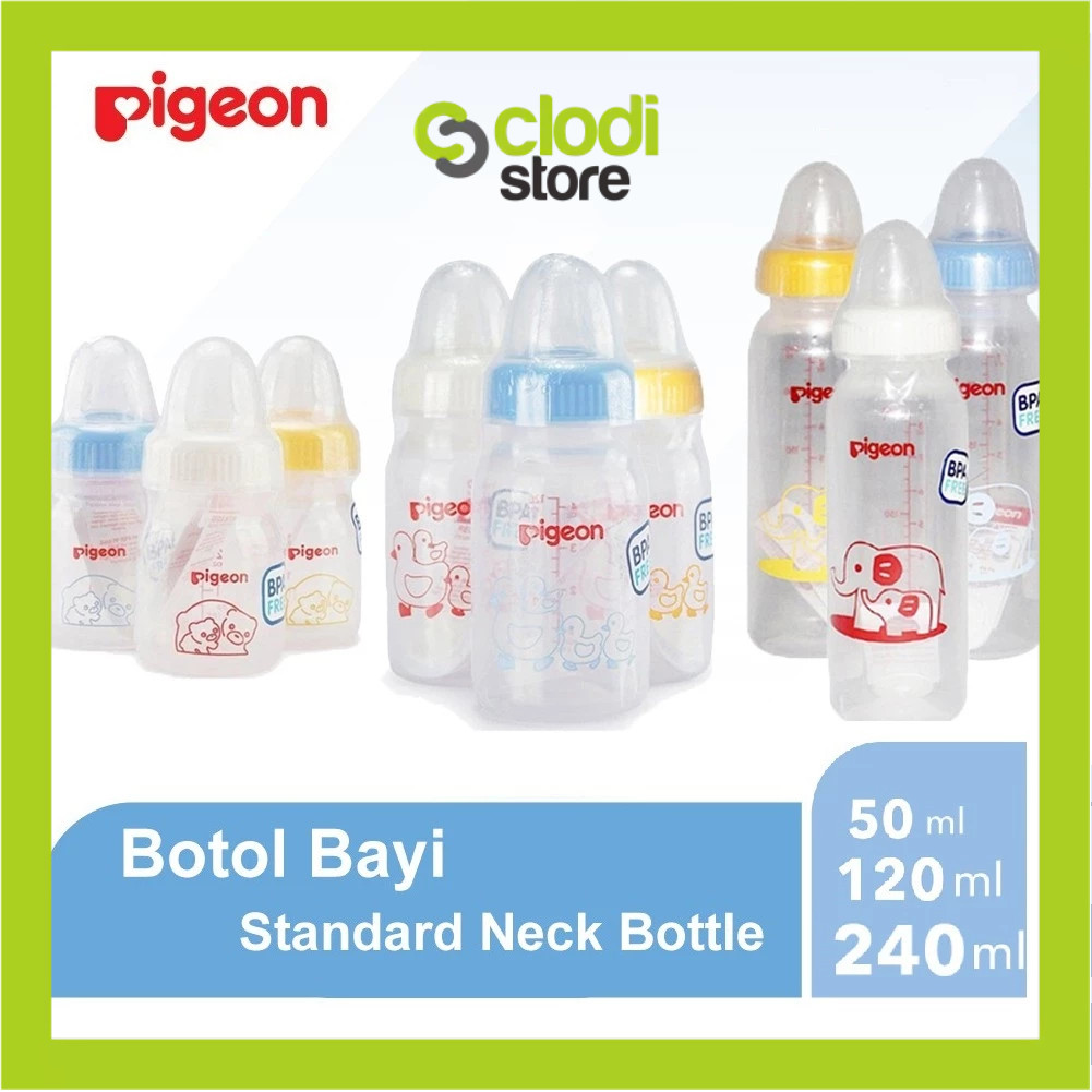 Pigeon Standard Bottle 50ml -120ml - 240ml / Botol Susu PIGEON 50 ml - 120 ml - 240 ml dot silikon D