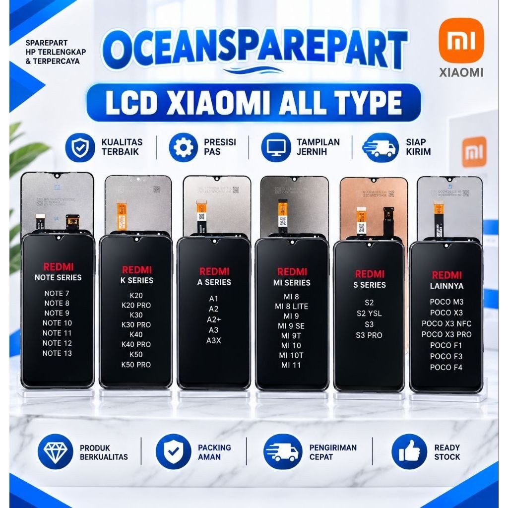 LCD XIAOMI REDMI 3 3S 4X 4A 5 5A 5+ 7 8 9 NOTE 3 4 4X 5 5PRO 7 8 9 10 FULLSET