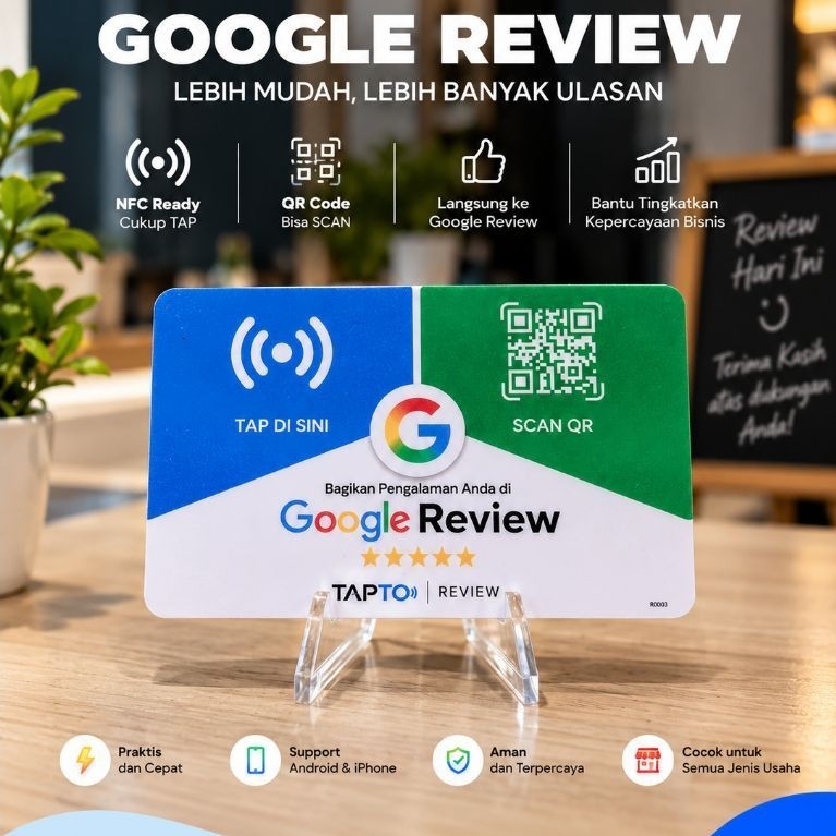 TAPTO Review Lite - Kartu Google Review NFC + QR | Kartu Review Google Maps