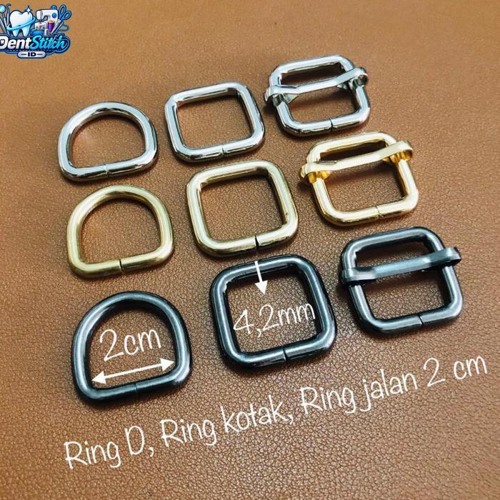 Ring D tas 2cm / Ring kotak aksesoris tas 2cm / Ring jalan tas 2cm ketebalan kawat 4,2mm