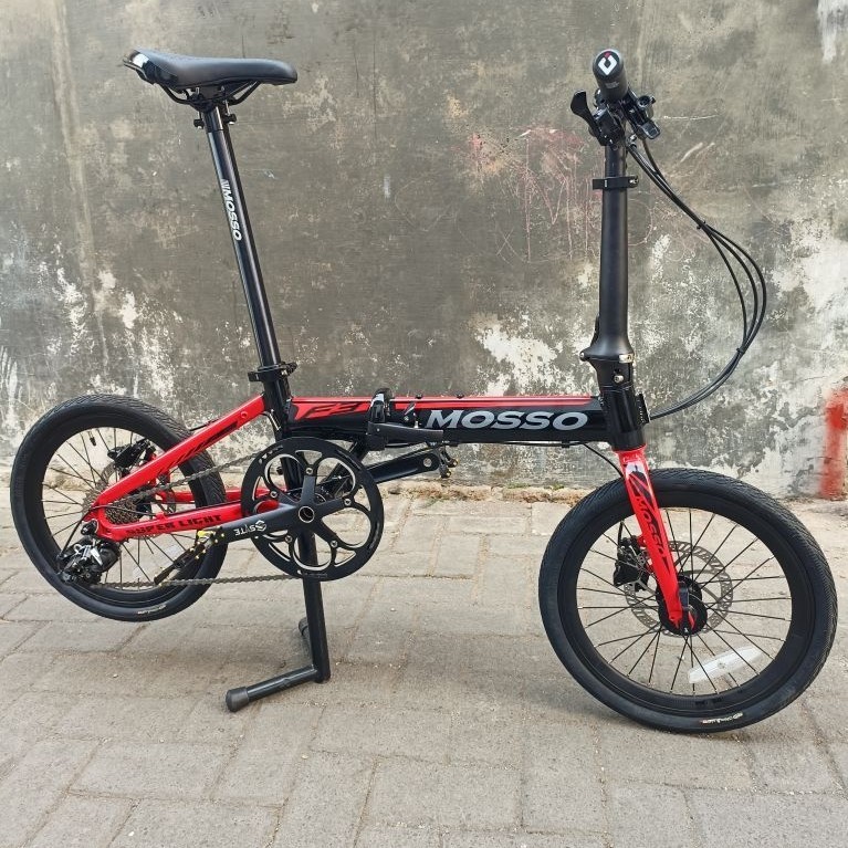 Sepeda Lipat MOSSO 16 349 Inch Merah Hitam