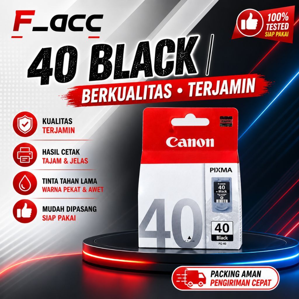 CATRIDGE TINTA CANON PG-40 BLACK PREMIUM IP1180, IP1200, IP1300, IP1600, IP1700, IP1880, IP1980