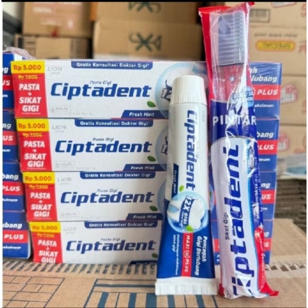 Ciptadent Pasta Gigi Fresh Mint Plus Sikat Gigi Set