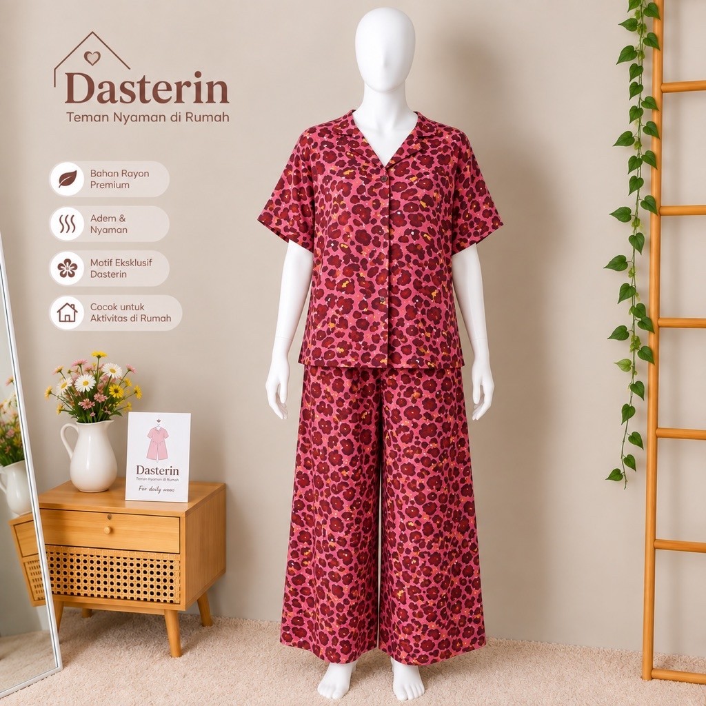 Setelan Kulot Wanita Rayon Premium | Baju Santai Wanita | Piyama Wanita | Setelan Rumahan Adem