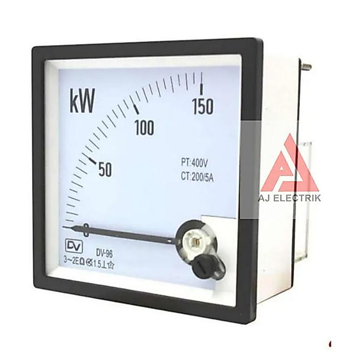 DV Analog Watt Meter 96x96mm / kW Meter 150kW class 1,5