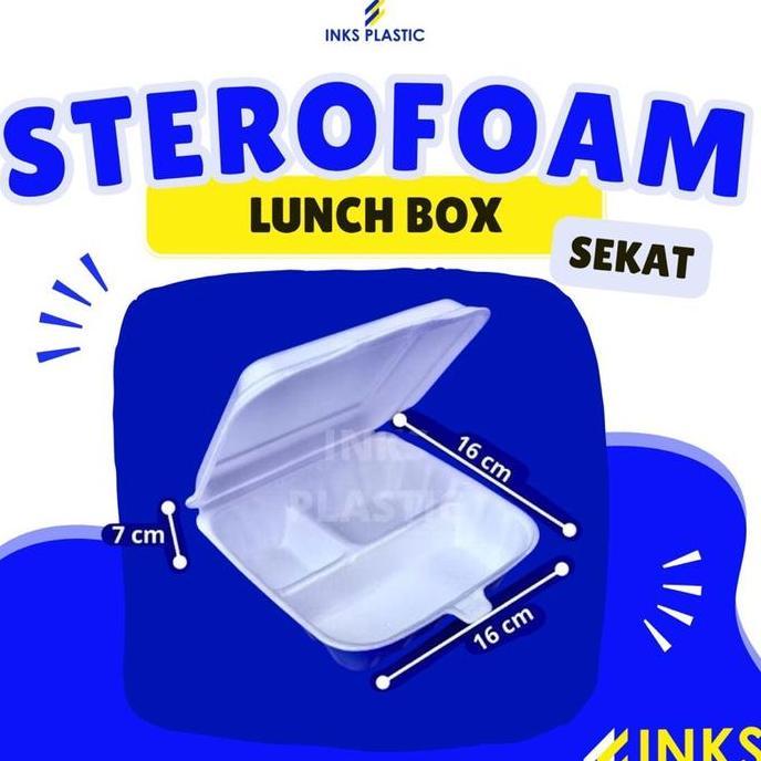 Sterofoam Styrofoam Gabus Makanan Lunch Box Sekat