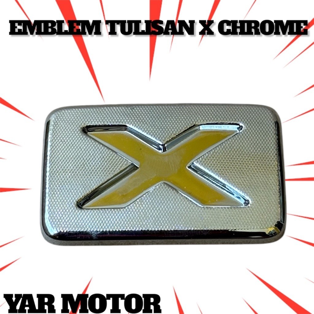 EMBLEM TULISA X LUXIO TIPE X LUXIO LOGO X LUXIO LAMBANG X LUXIO CHROME ORIGINAL UNIVERSAL