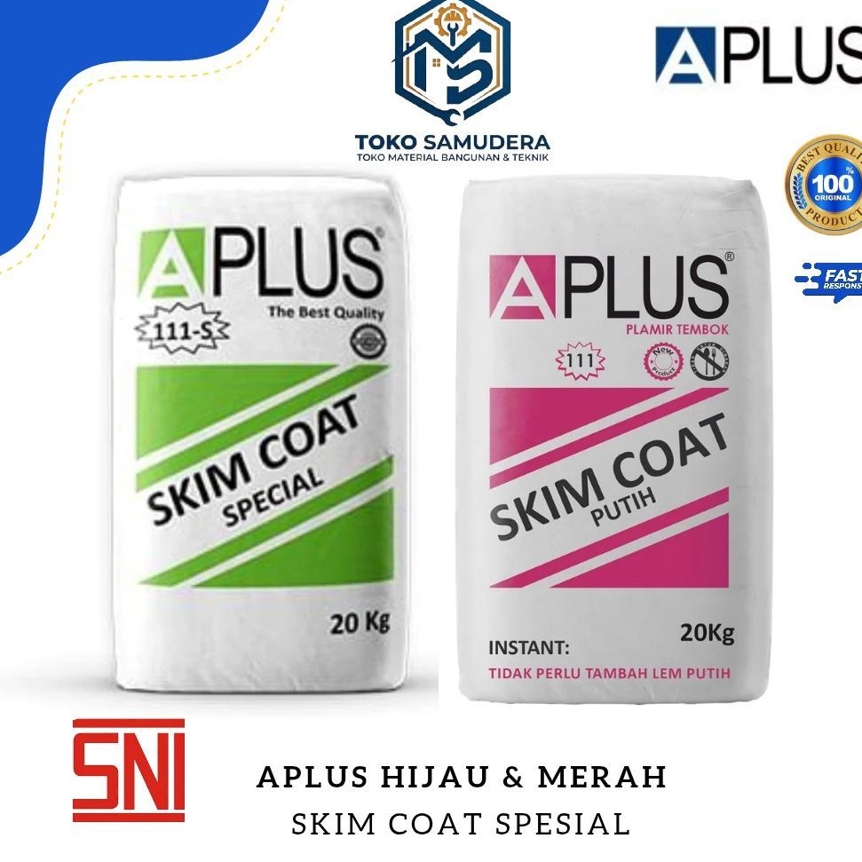 APLUS HIJAU / APLUS MERAH SKIM COAT PUTIH 1KG