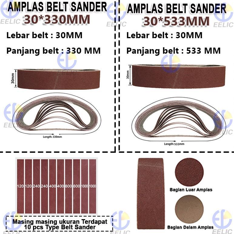EELIC AMS Amplas belt sander 1set isi 10 type macam amplas dan ada pilihan ukuran amplas AMS-30X330 