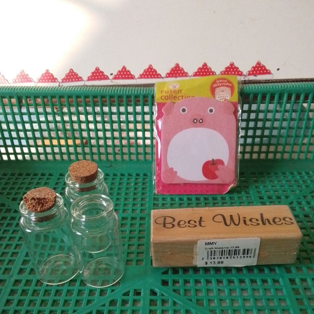 Kertas Sticky Notes Collection Motif babi warna pink stempel botol PL asri 4