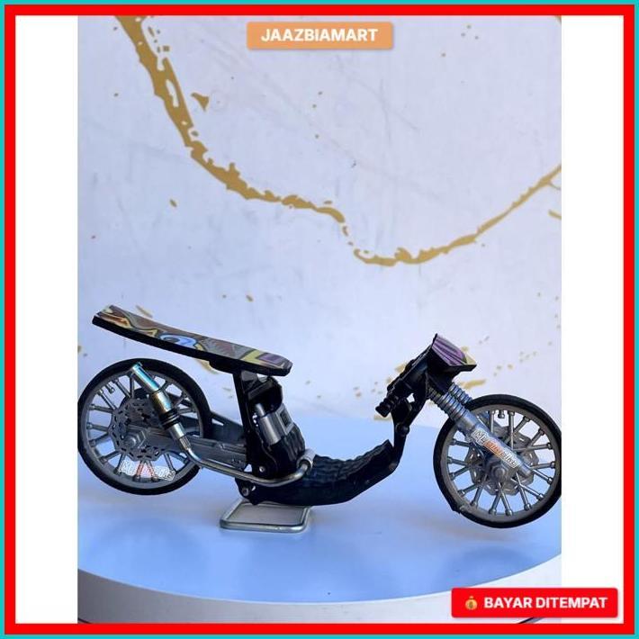 Miniatur Herex Drag Bike Motor // Mainan Motor Drag Handmade COD sizw 10 cm bahan plastik