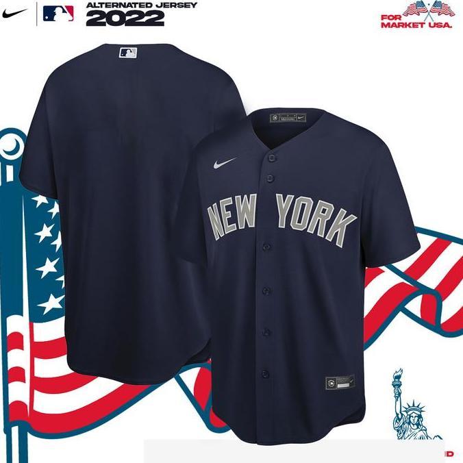 Kaos Jersey Nike Baseball MLB New York Yankees Blue Original Jersey