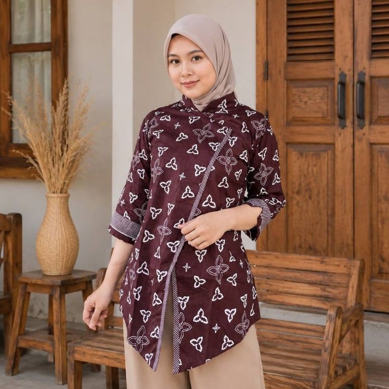 Batik Kantor | Atasan Batik Wanita| Baju Atasan Kerja | Batik Kerja Wanita