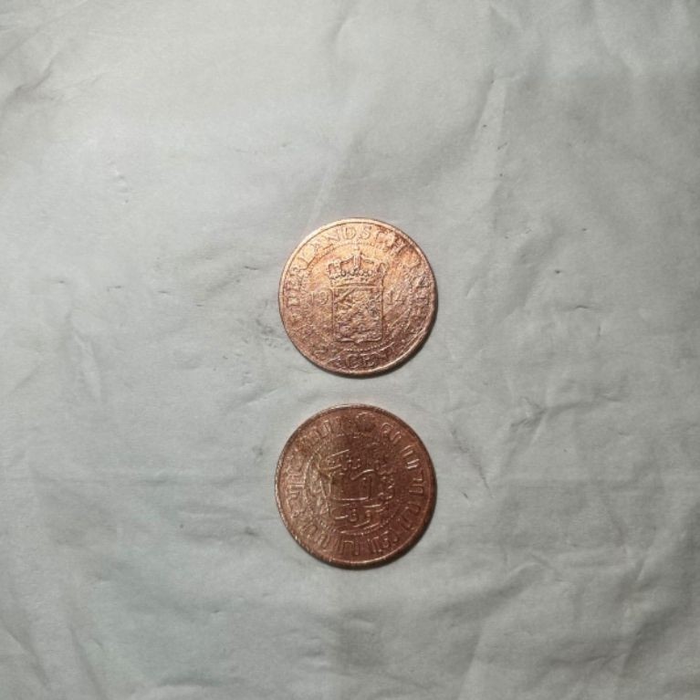 koin kuno belanda benggol 2¹/² cent tahun 1945 asli koin antik| Koleksi | keroka