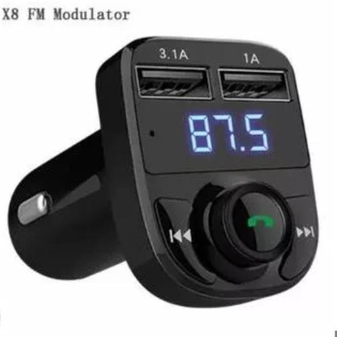 DS163 >> Modulator X8 Bluetooth Car Charger Dual Port USB dan MP3 Player / Pengisi Daya Baterai di M