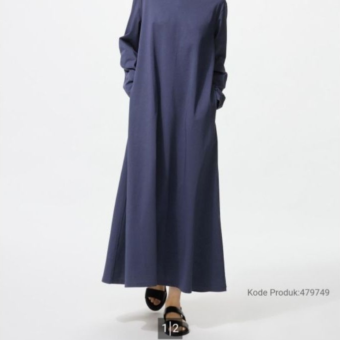 Airism Katun Gaun Flare Uniqlo Baju Second Preloved