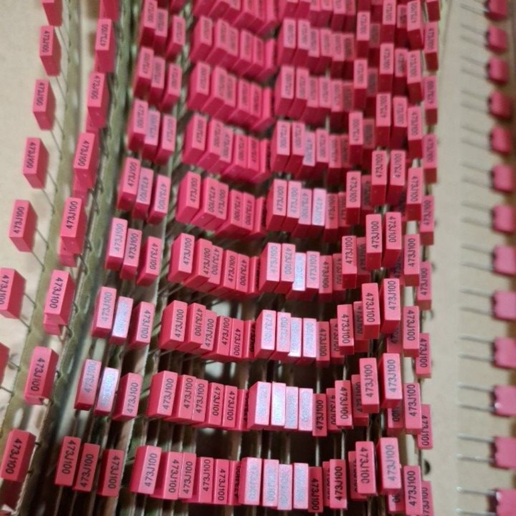 50 pcs kapasitor mkm 473 47n 100v renteng merah capasitor mkm 473 47 n Roll