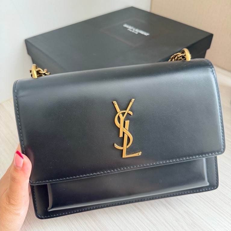 Preloved Tas YSL Tassel Hitam Kulit Made in Italy
