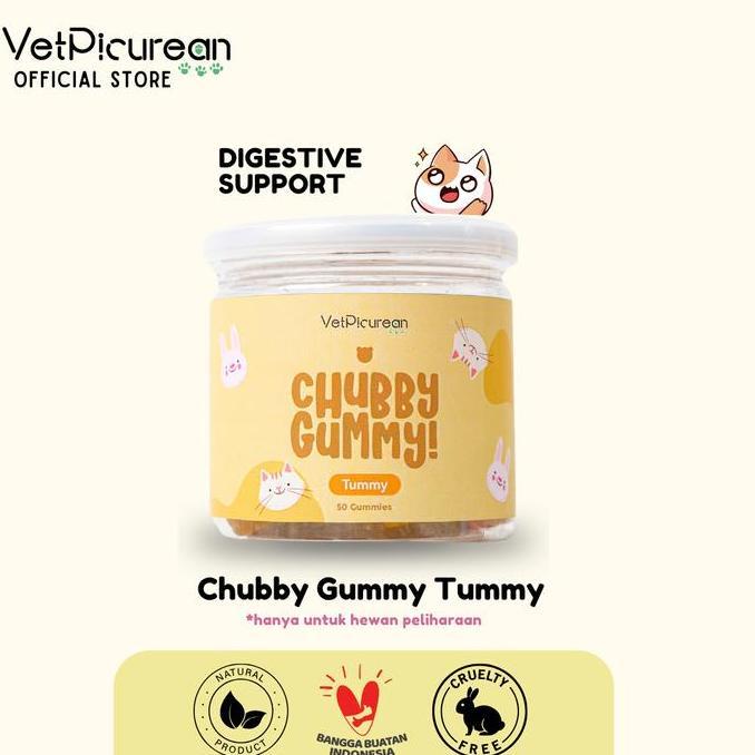 Vetpicurean Chubby Gummy Tummy | Vitamin Anjing Kucing untuk Diare - SuperFood Pencernaan