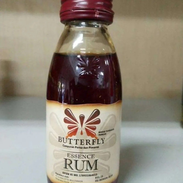 rum rhum essence pasta perisa rhum jamaica merk butterfly kupu koepoe koepoe botol kaca 60ml pewarna