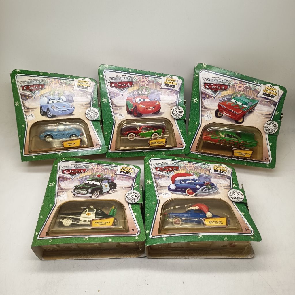 Disney Pixar Cars Christmas Set isi 5 McQueen, Ramone, Doc Hudson, Sally, Sheriff Mattel tahun 2009