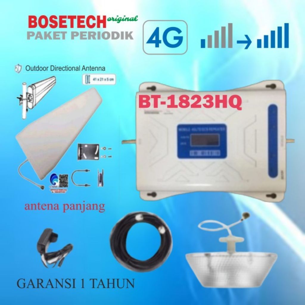 BOSETECH BT-1823HQ Repeater GSM Network 5G 4G LTE PENGUAT SINYAL HP Antena log periodic