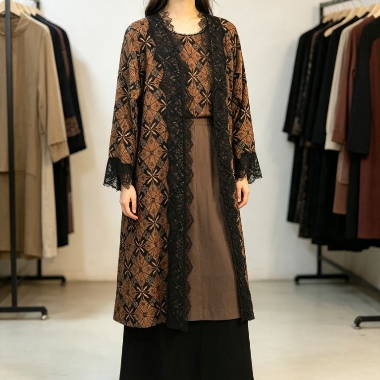 Outer renda batik paris
