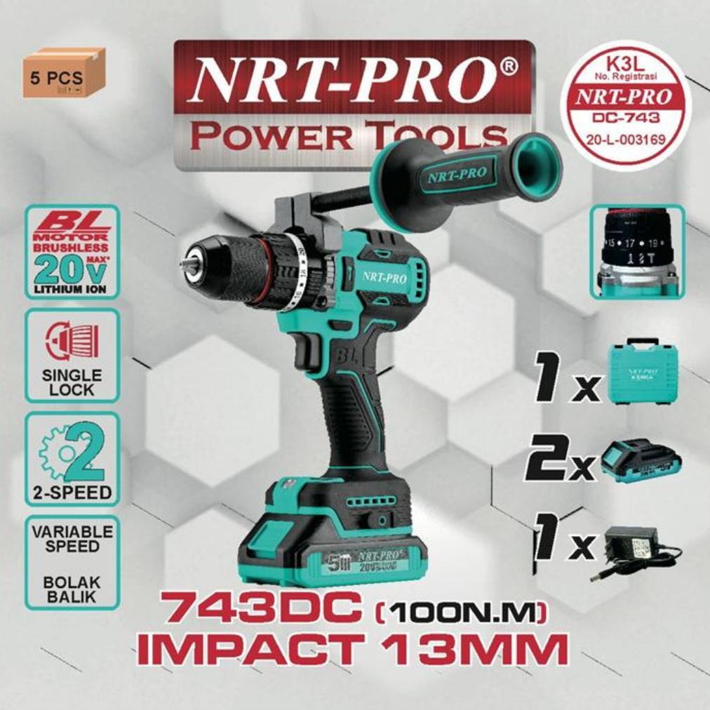 NRT PRO BOR BATERAI CORDLESS BRUSHLESS NRT-PRO 743DC / 743 DC