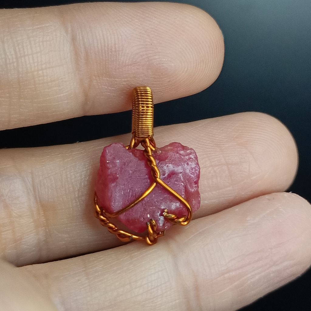 Mata Kalung Liontin Batu Ruby Permata Asli 10,25 CT kode 433