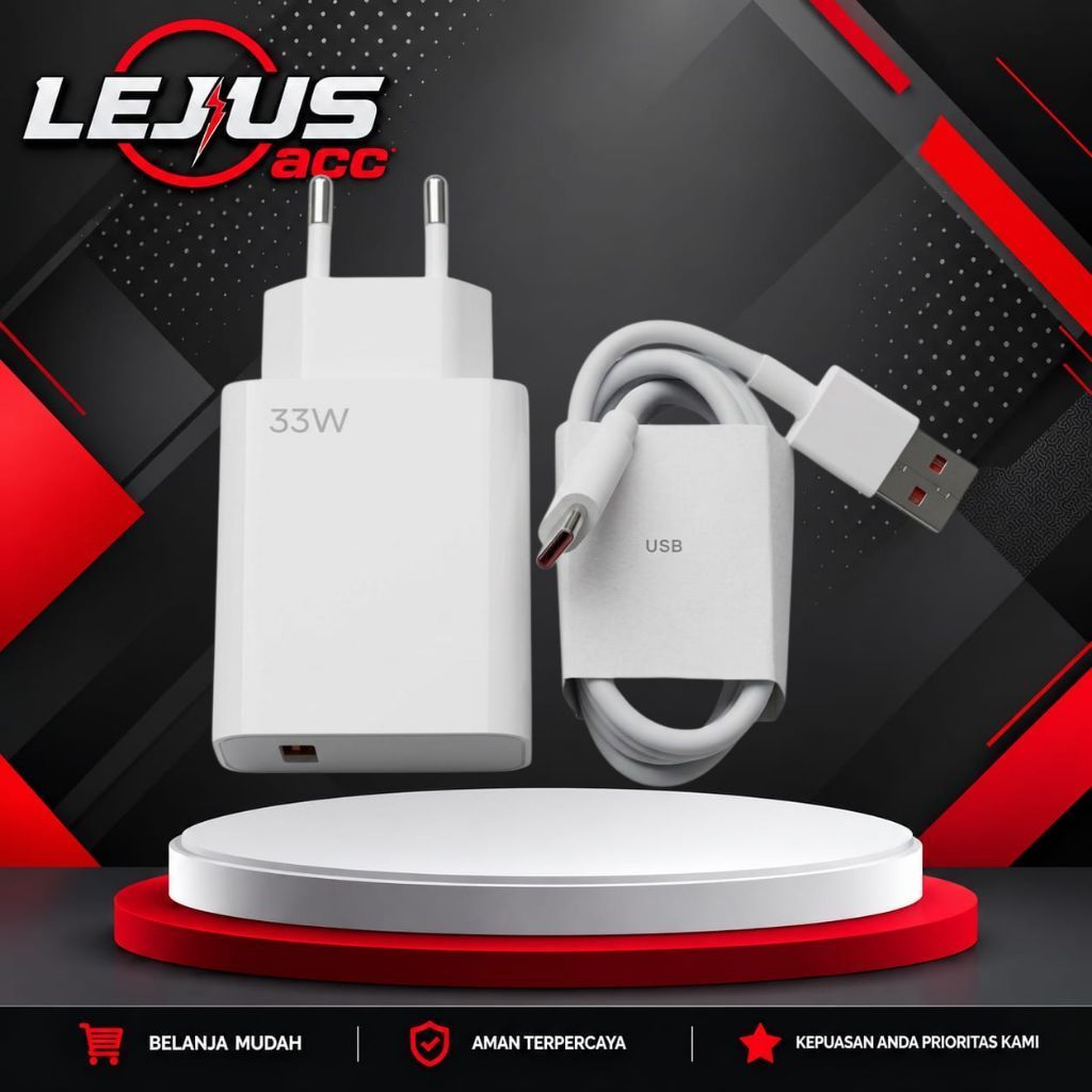 LEJUS Charger 33W Type C Compatible For XMi Rdmi K20 / K20 Pro / K20 Pro Premium / K30 / K30 Pro Tur