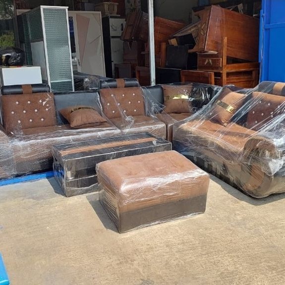 Sofa sudut kepiting plus puff