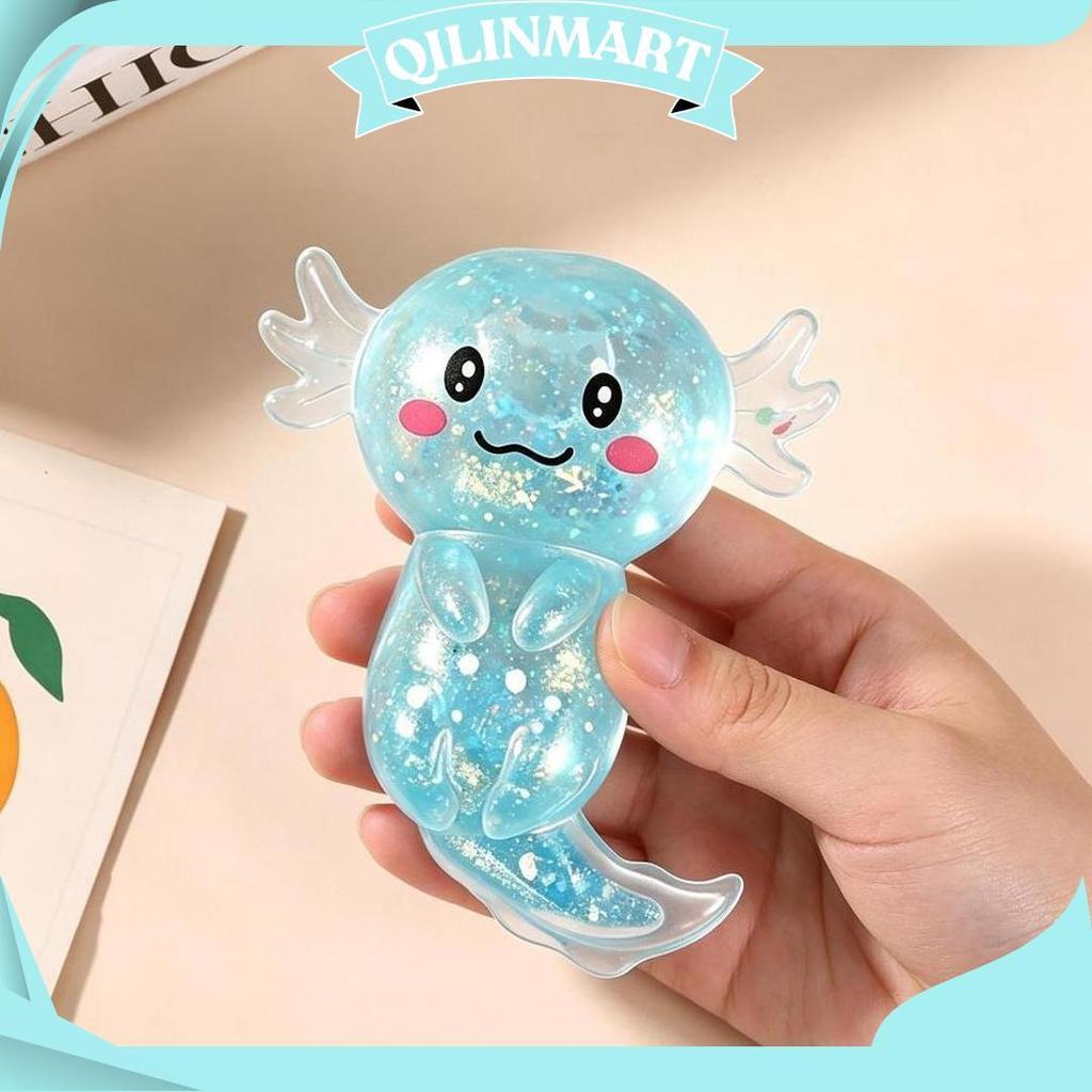 Mainan Squishy Axolotl Berwajah Bulat Mainan Slow Rising Lembut yang Dirancang Khusus untuk Anak Mem