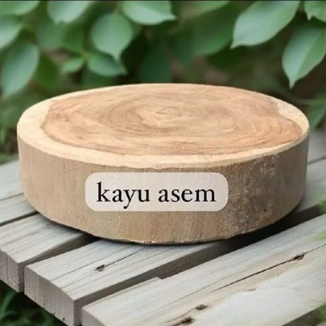Talenan Kayu Asem Diameter 30cm - Talenan Kayu Asem Bulat - Talenan Pemotongan Daging - Talenan Kayu