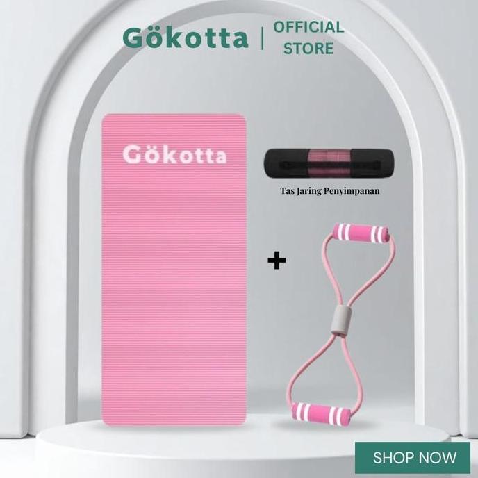 GOKOTTA Bundling Hemat Matras Olahraga dan Tali Yoga Elastis/ Yogas Mat/ Matras Anti Slip/ Free Tas 