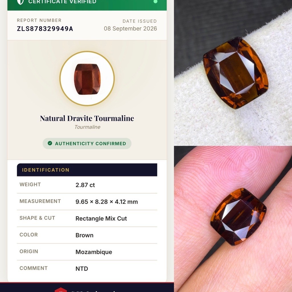 Natural Dravite Tourmaline 2.87 Ct Origin Mozambique