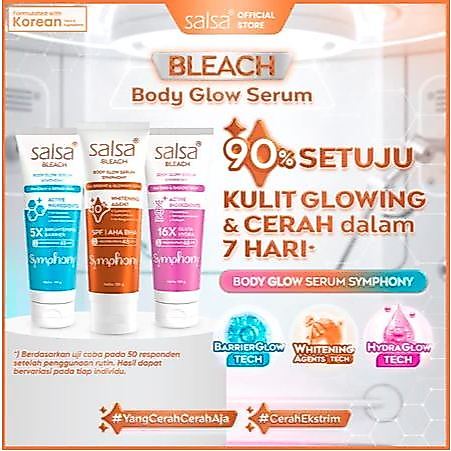  KYRA  Salsa Body Serum Glow Symphony BLEACH With 10+ Whitening Agent SPF AHA BHA 100 gr