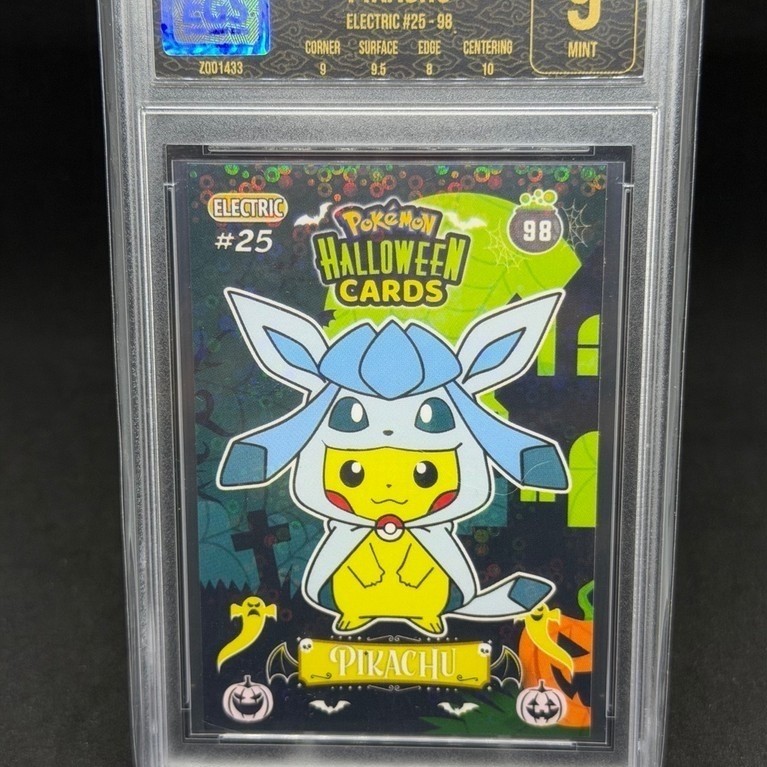 Pokemon pikachu glaceon halloween card slab egs