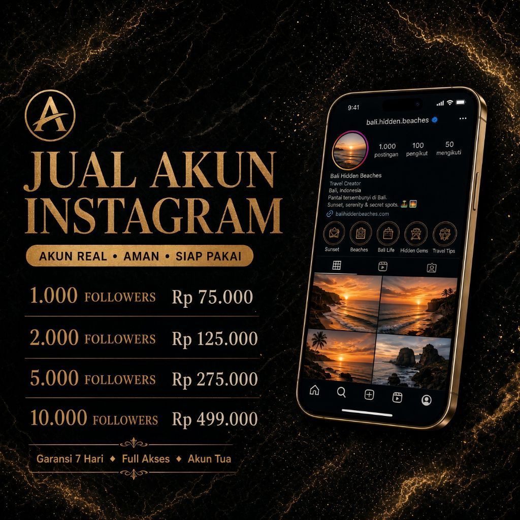 Jual Akun Instagram 1K-10K Followers Real Indonesia Aktif Siap Pakai Full Akses Murah Bergaransi