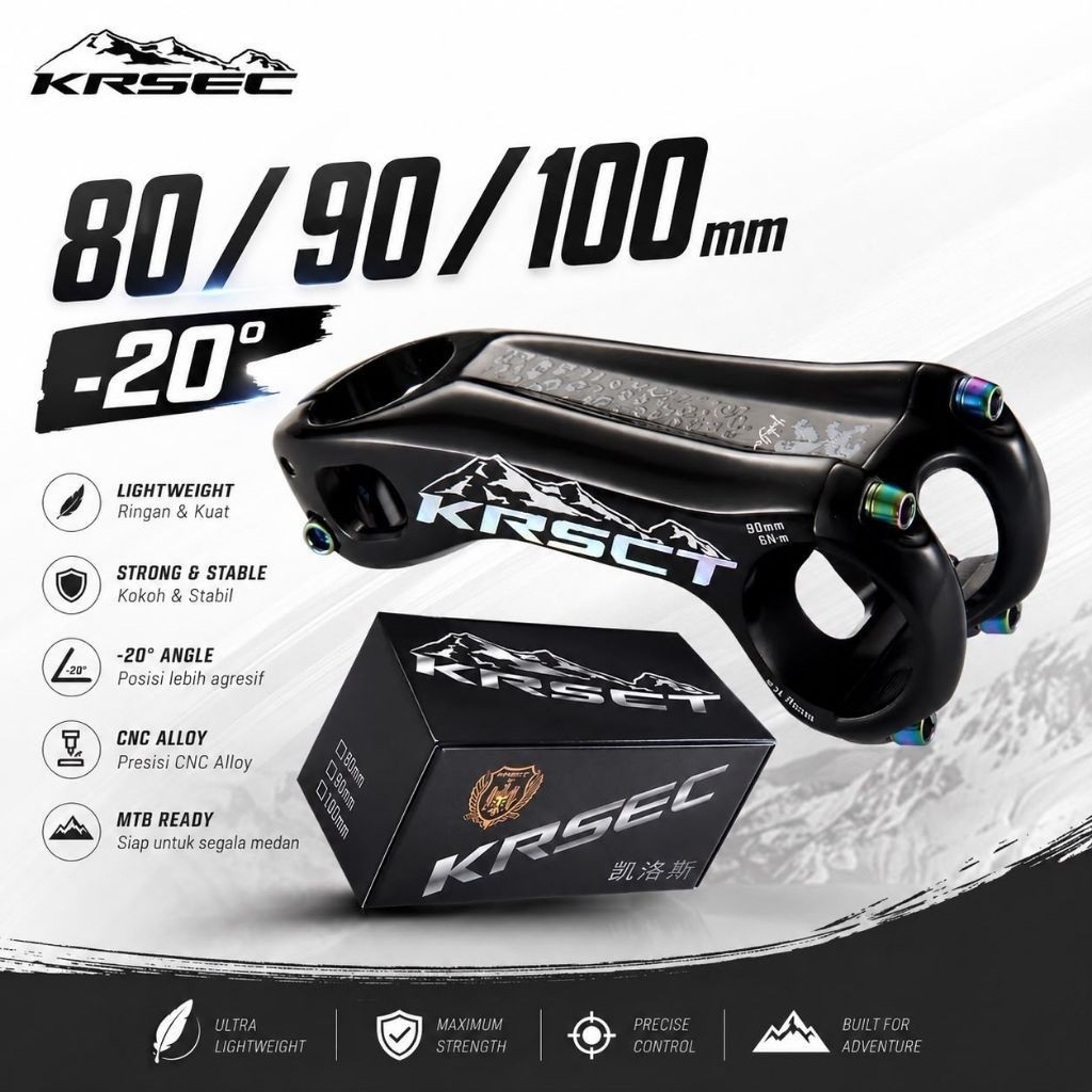 Stem KRSCT minus 20 Derajat 80mm 90mm 100mm Pro Honsun Racework Entity Ritchey