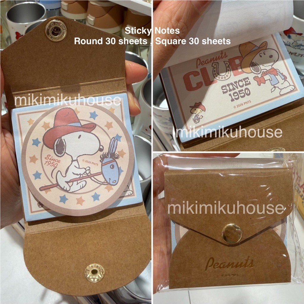 MINISO SNOOPY COWBOY STICKY NOTES SNOOPY MEMO STICKY NOTE PEANUTS SNOOPY KOWBOY NOTES LUCU SNOOPY KO