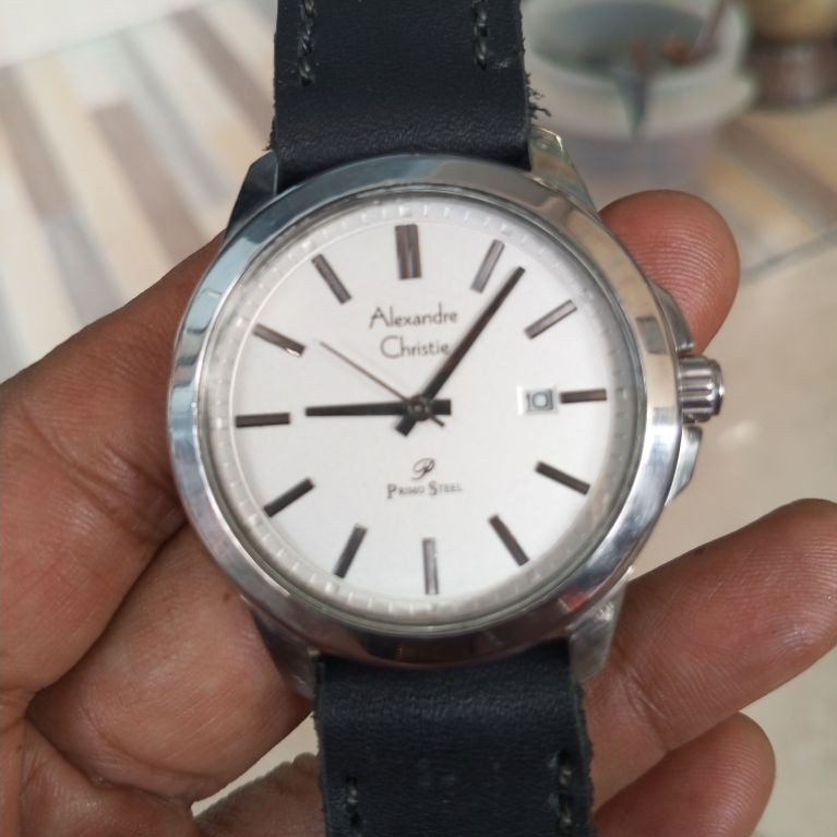 jam tangan pria Alexandre Christie 'primo steel' AC 1017 MD original second.