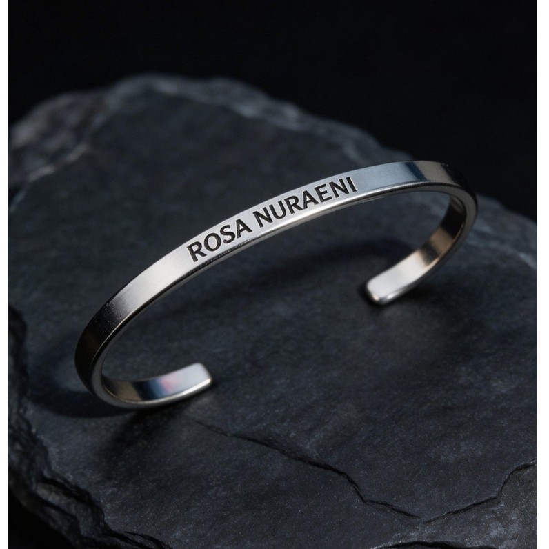 Gelang Monel Unisex Anti Karat Tahan Lama ( Free Laser Nama )