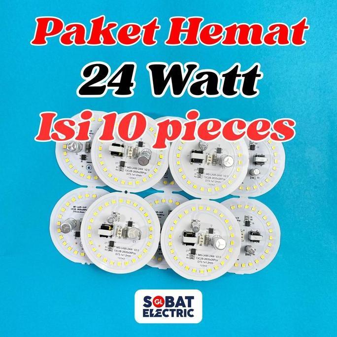 Paket Hemat 24 Watt Pcb Ac Mata Led - Pcb Mata Lampu Led Ac Tanpa Driver 24W