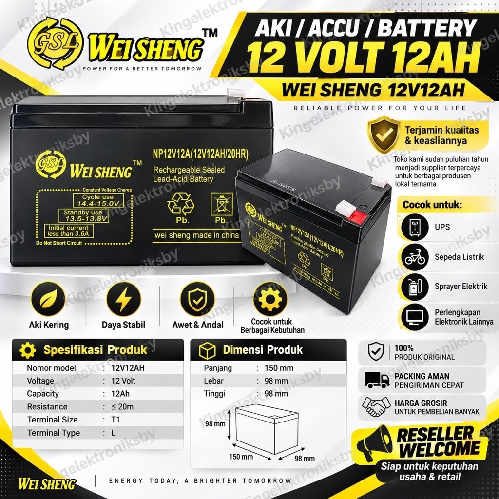 Aki Kering 12v 12ah/ Aki Kering Baterai Aki Kering 12V 12Ah Aki sprayer elektrik